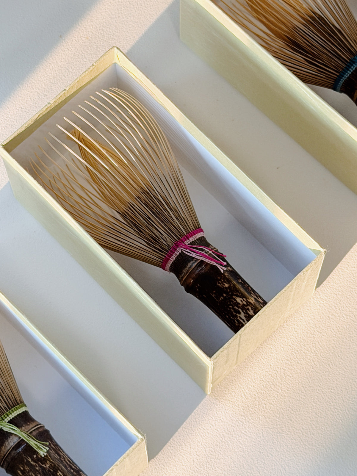 black bamboo chasen with colored thread