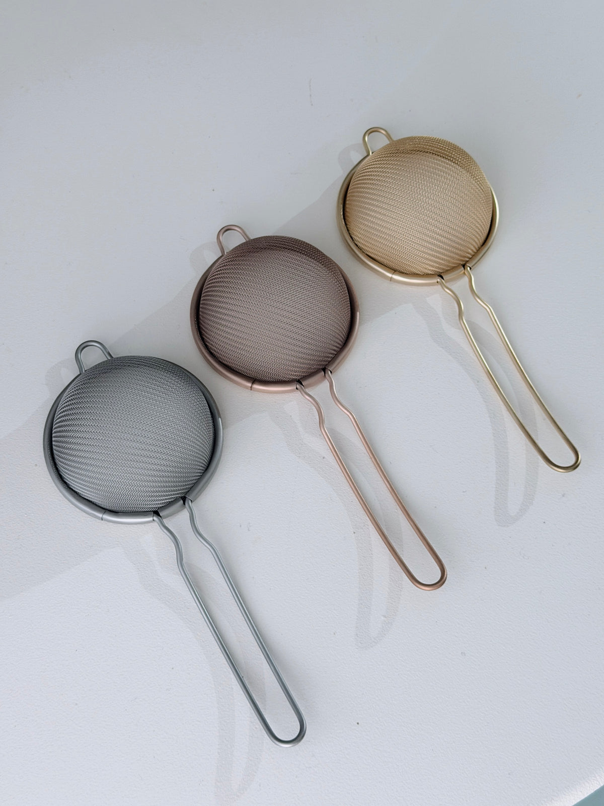 three snow / matcha strainer