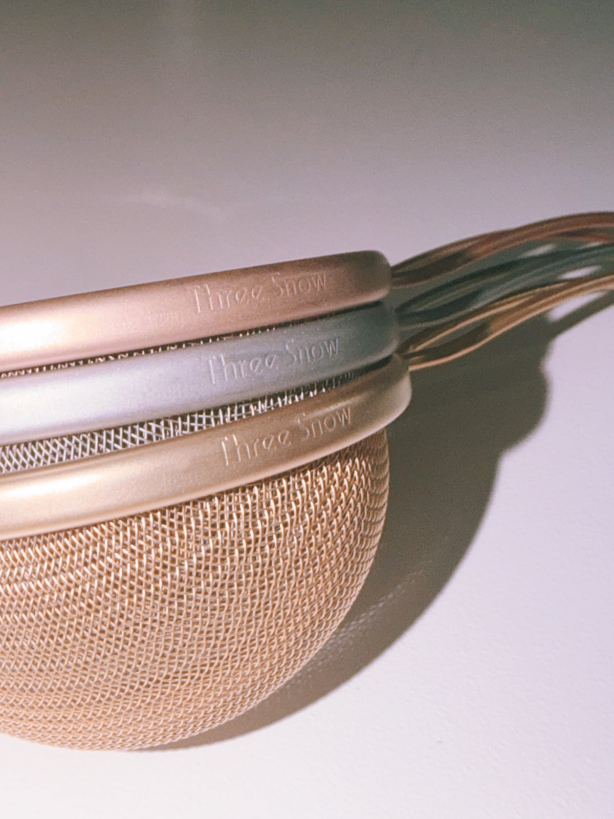 three snow / matcha strainer